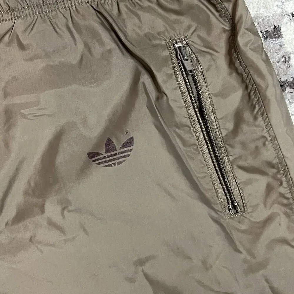 Vintage 90s Adidas Beige Lined Track Pants Men Sz L Streetwear Y2K Baggy Trefoil